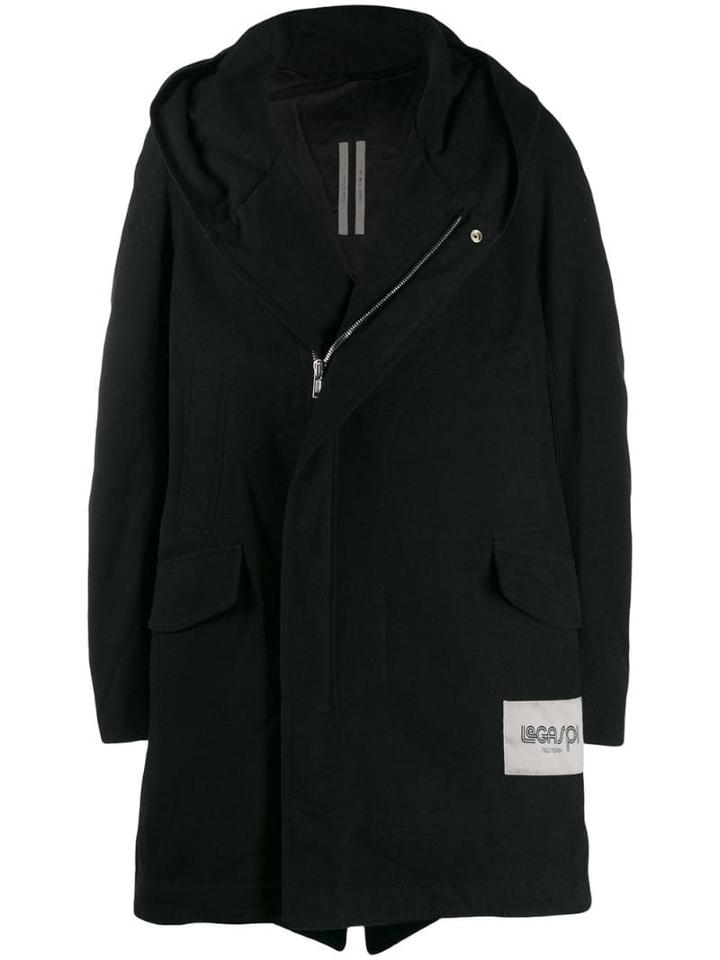 Rick Owens Hooded Parka Coat - Black