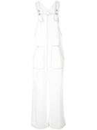 Sjyp Wide Leg Denim Overall - White