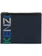 Kenzo Flat Logo Clutch - Blue