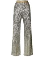 Faith Connexion Sequin Wide Leg Trousers, Women's, Size: Small, Grey, Polyester