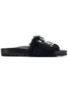 Kennel & Schmenger Fur And Gemstone Strap Slides - Unavailable