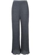 Rosie Assoulin Ruffle Hem Check Trousers - Grey