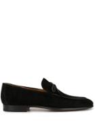Magnanni Bow Detail Slip-on Loafers - Black