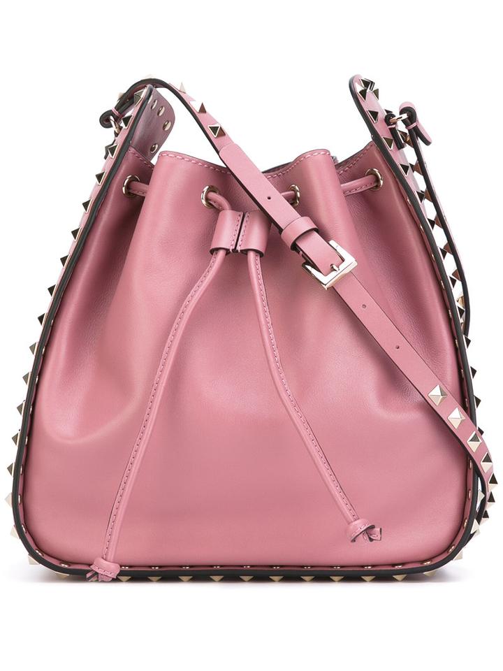 Valentino - Valentino Garavani Rockstud Bucket Bag - Women - Calf Leather/metal - One Size, Pink/purple, Calf Leather/metal