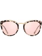 Prada Eyewear Cat Eye Mirror Sunglasses - Pink