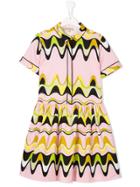 Emilio Pucci Junior Zig-zag Shirt Dress - Pink & Purple