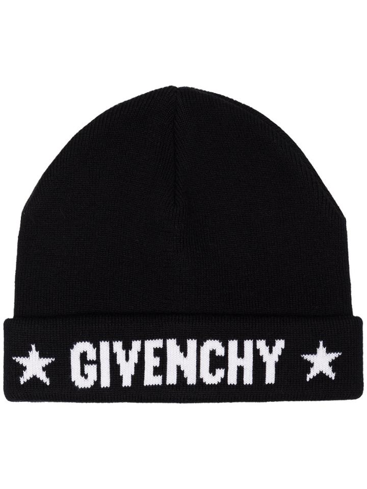 Givenchy Cashmere Logo Beanie - Black