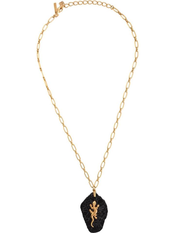 Oscar De La Renta Lizard Pendant Necklace - Gold