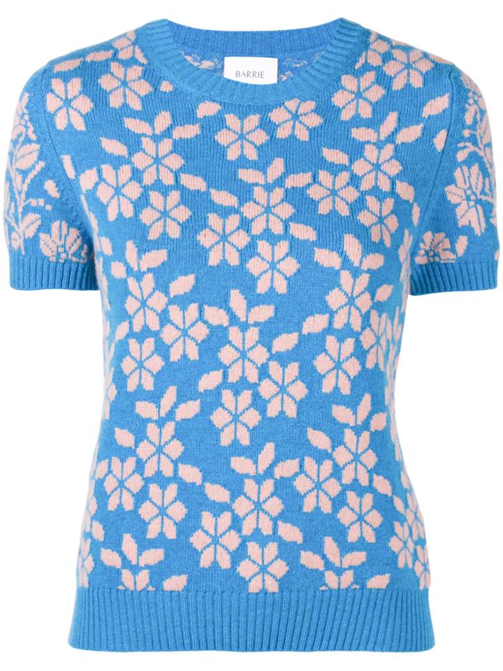 Barrie Floral Knit Jumper - Blue