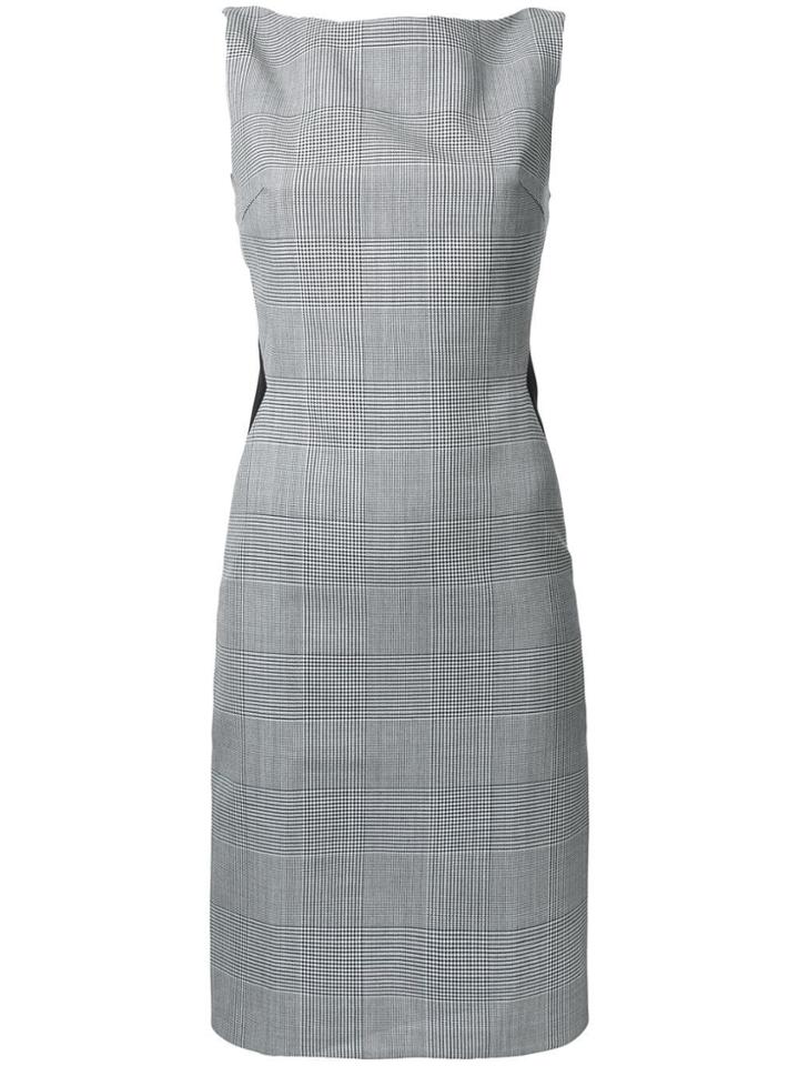 Gareth Pugh Glen Plaid Fitted Dress - Black
