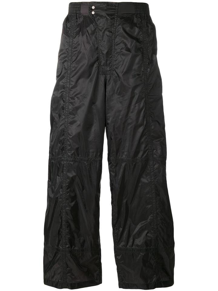 Diesel Black Gold Panelled Wide-leg Trousers, Men's, Size: 46, Polyamide