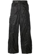 Diesel Black Gold Panelled Wide-leg Trousers, Men's, Size: 46, Polyamide