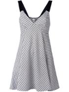 P.a.r.o.s.h. Herringbone Patterned Sleeveless Dress, Women's, Size: Xs, White, Cotton/acrylic/polyamide/wool