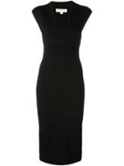 Michael Michael Kors Fitted Dress, Women's, Size: Large, Black, Viscose/nylon/spandex/elastane
