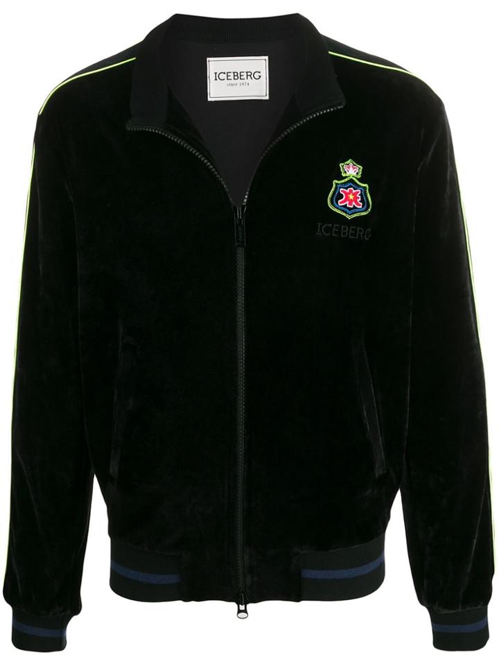 Iceberg Velour Zip Jacket - Black