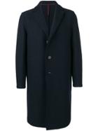 Harris Wharf London V-neck Single Breasted Coat - Blue