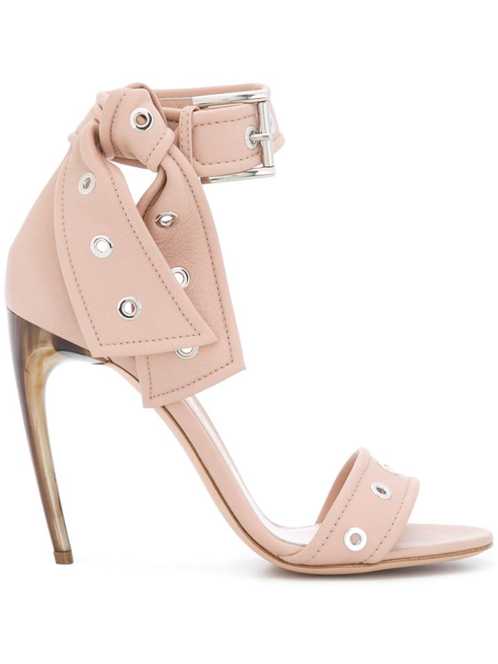Alexander Mcqueen Horn Heel Sandals - Nude & Neutrals