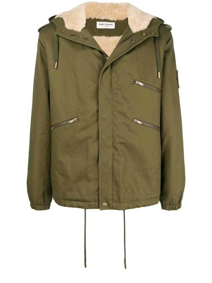 Saint Laurent Gabardine Windbreaker Jacket - Green