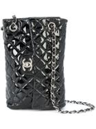 Chanel Vintage Sideways Flap Shoulder Bag - Black