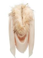 Fendi Fur Trim Scarf - Neutrals