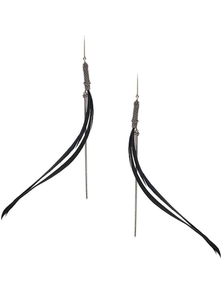 Ann Demeulemeester Long Embellished Earrings - Silver
