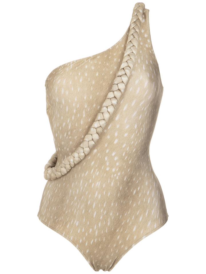 Adriana Degreas - One Shoulder Swimsuit - Women - Polyamide/spandex/elastane - G, Beige, Polyamide/spandex/elastane