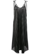 Twin-set Spaghetti Strap Pleated Dress - Metallic