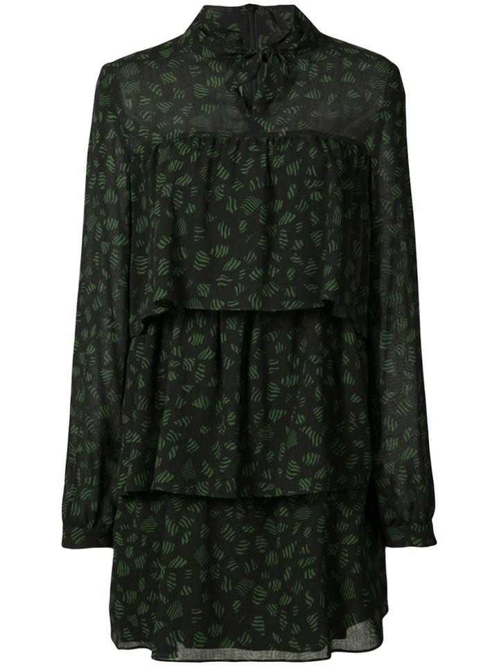 Vanessa Seward Tiered Patterned Dress - Green