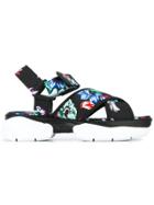 Msgm Cross-over Floral Sandals - Multicolour