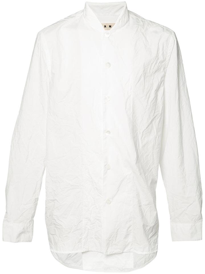Marni - Mandarin Concealed Placket Shirt - Men - Polyester - 48, White, Polyester