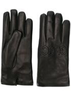 Gucci Logo Embossed Gloves - Black