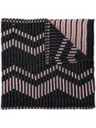 M Missoni Striped Scarf, Women's, Black, Polyamide/metallic Fibre