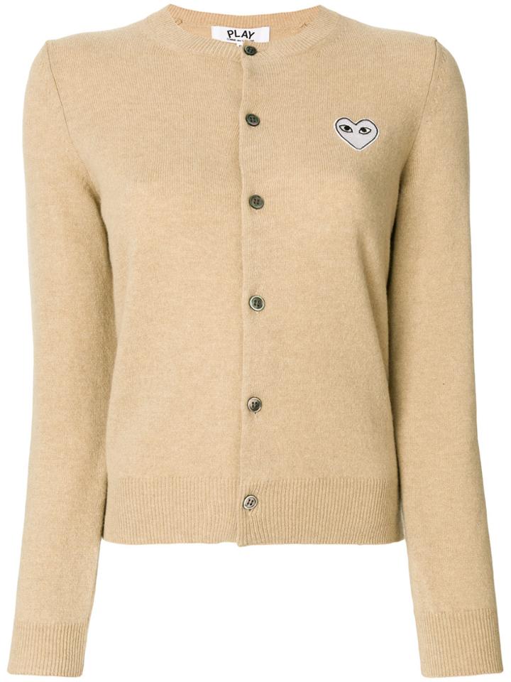 Comme Des Garçons Play Heart Patch Cardigan - Nude & Neutrals