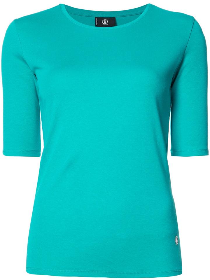 Bogner - Three-quarter Sleeve Top - Women - Cotton - 34, Green, Cotton