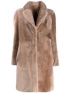 Blancha Faux Fur Reversible Coat - Pink