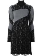 Carven Lace Panels Dress, Women's, Size: Large, Black, Cotton/polyester