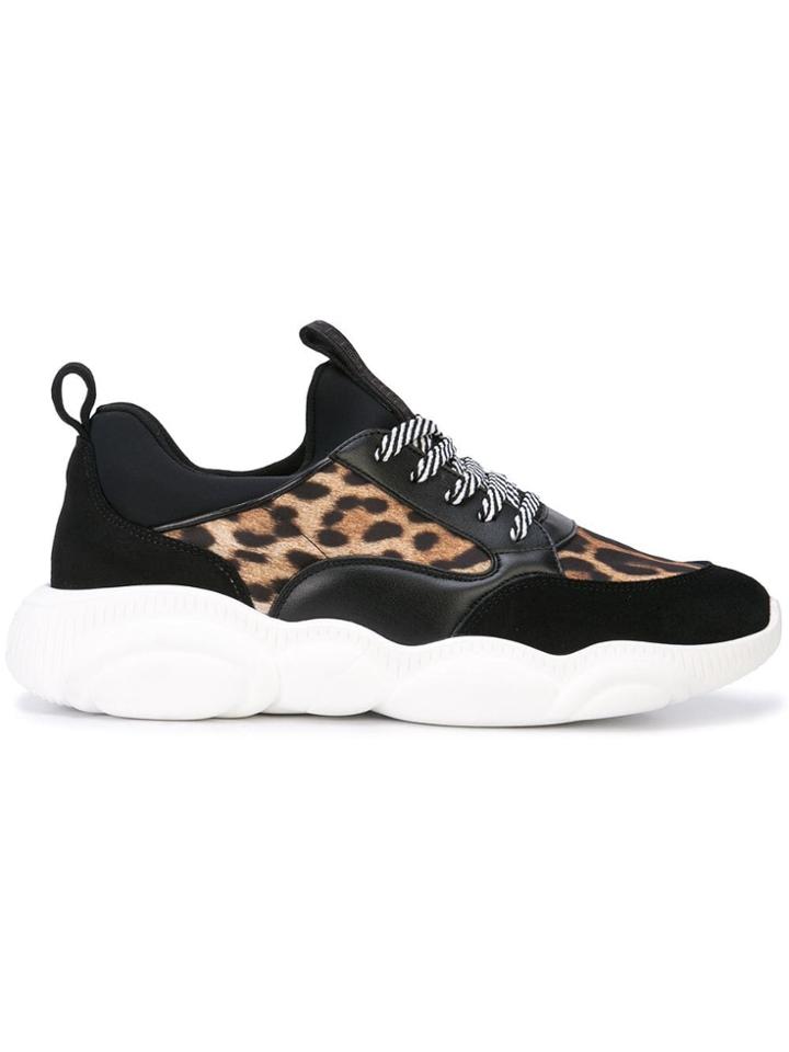 Moschino Leopard Print Trainers - Black