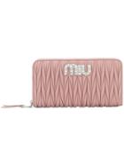 Miu Miu Pleated Continental Wallet - Pink