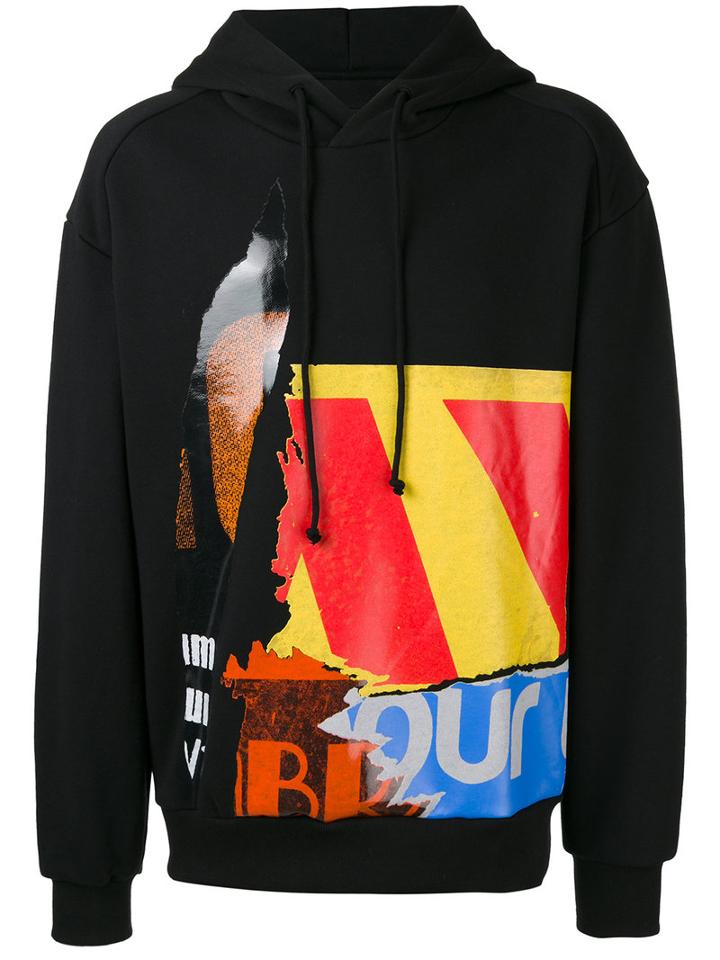 Juun.j Multi-print Hoody, Men's, Size: 44, Black, Cotton