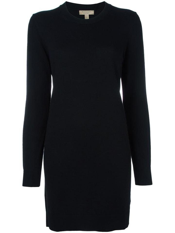 Burberry Elbows Patch Sweater Dress - Black