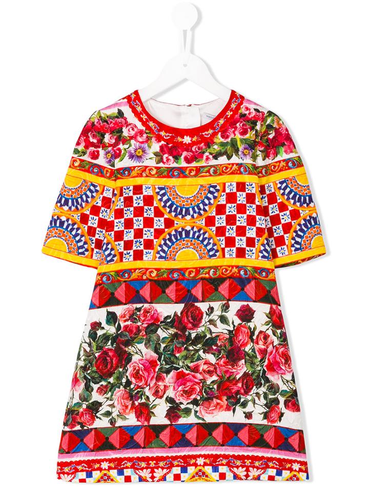 Dolce & Gabbana Kids Printed T-shirt Dress, Girl's, Size: 6 Yrs, Red