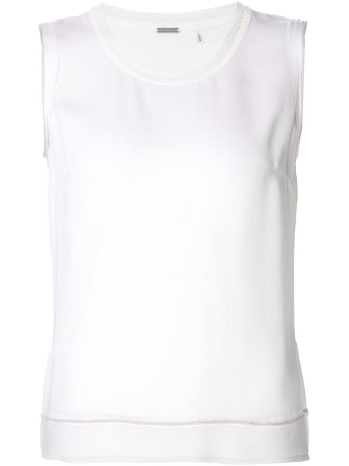 Elie Tahari Classic Tank Top, Women's, Size: Medium, White, Silk