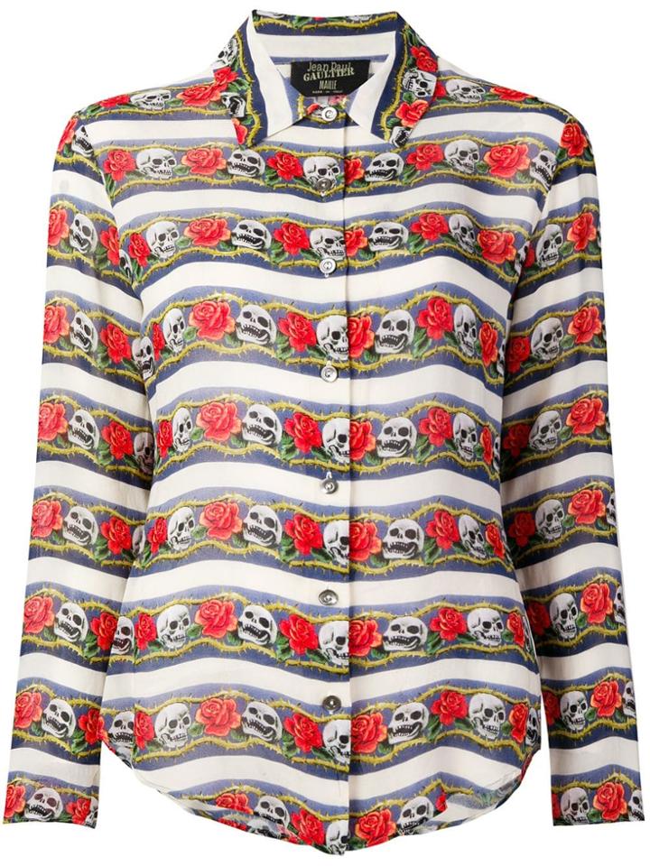 Jean Paul Gaultier Vintage Skull Print Shirt - Neutrals