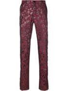 Christian Pellizzari Metallic Patterned Trousers - Red