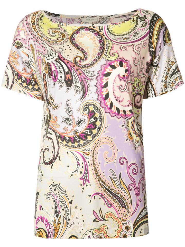 Etro Abstract Print T-shurt, Women's, Size: 46, Silk