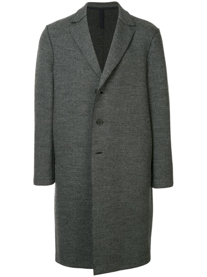 Harris Wharf London Herringbone Single-breasted Coat - Grey