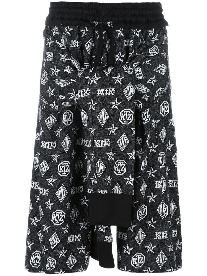 Ktz Monogram Tied Up Shorts, Men's, Size: Small, Black, Cotton