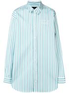 Martine Rose Logo Embroidered Candy Stripe Shirt - Green