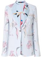 Paul Smith Inverted Floral Print Tailored Blazer - Blue