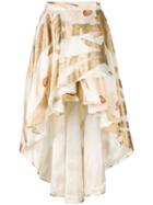 Christian Pellizzari High-low Floral Skirt, Women's, Size: 44, Nude/neutrals, Silk/polyamide/acetate/polyimide